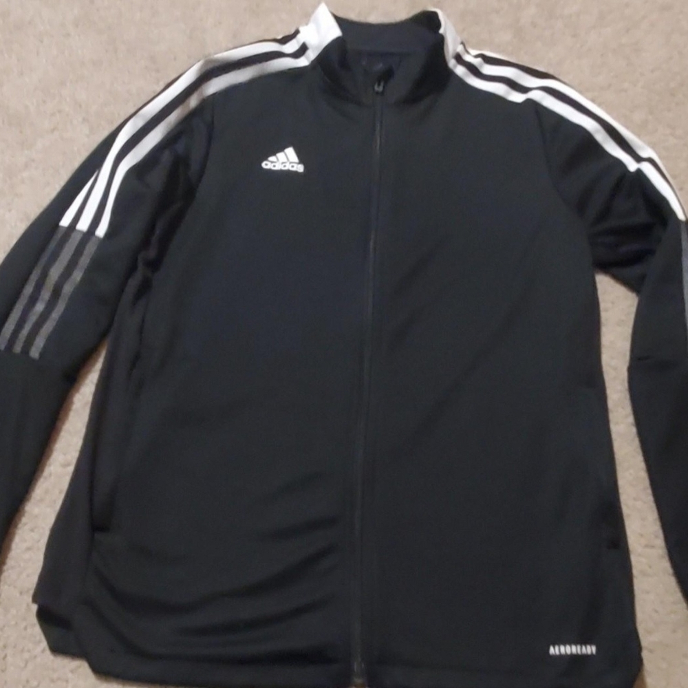 Adidas Black and White Performance Jacket Womens Size L